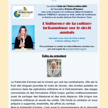 FRÈRES D’ARMES INFO n°13 – FÉVRIER 2025
